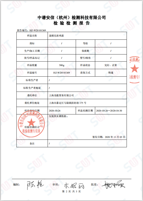 检验检测报告